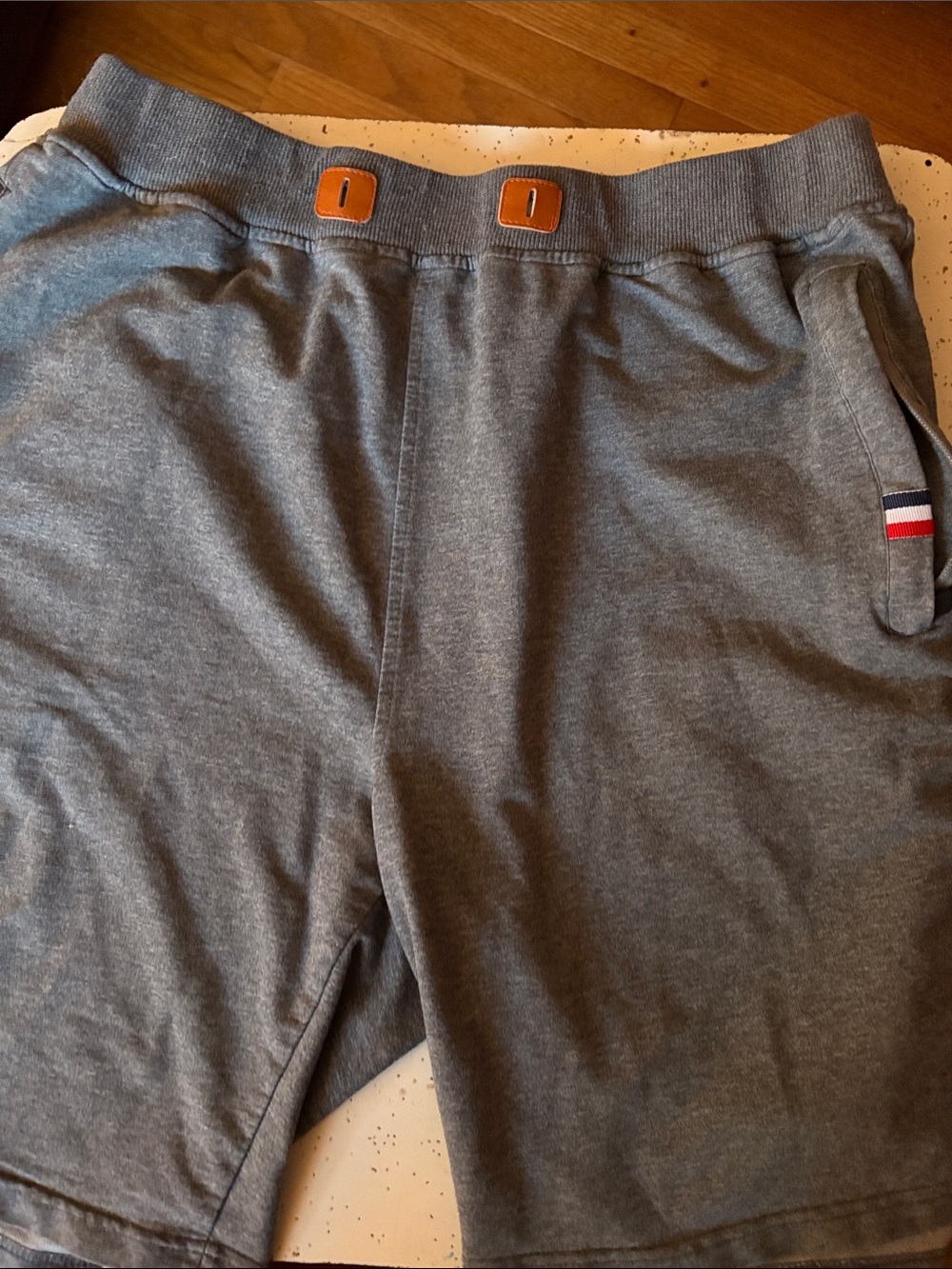 Calvin Klein Gray Sweatshorts with Tricolor Pocket Detail